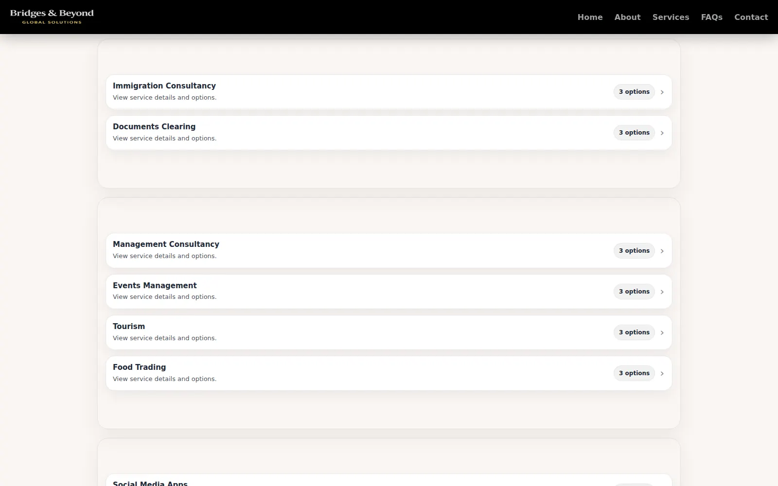 Global Mobility and Compliance service options